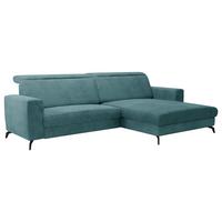 Ecksofa Bolero petrolfarben m. Kopfteilverstellung 290x178 cm - Petrol/Schwarz, KONVENTIONELL, Textil (290/178cm) - Sit & More