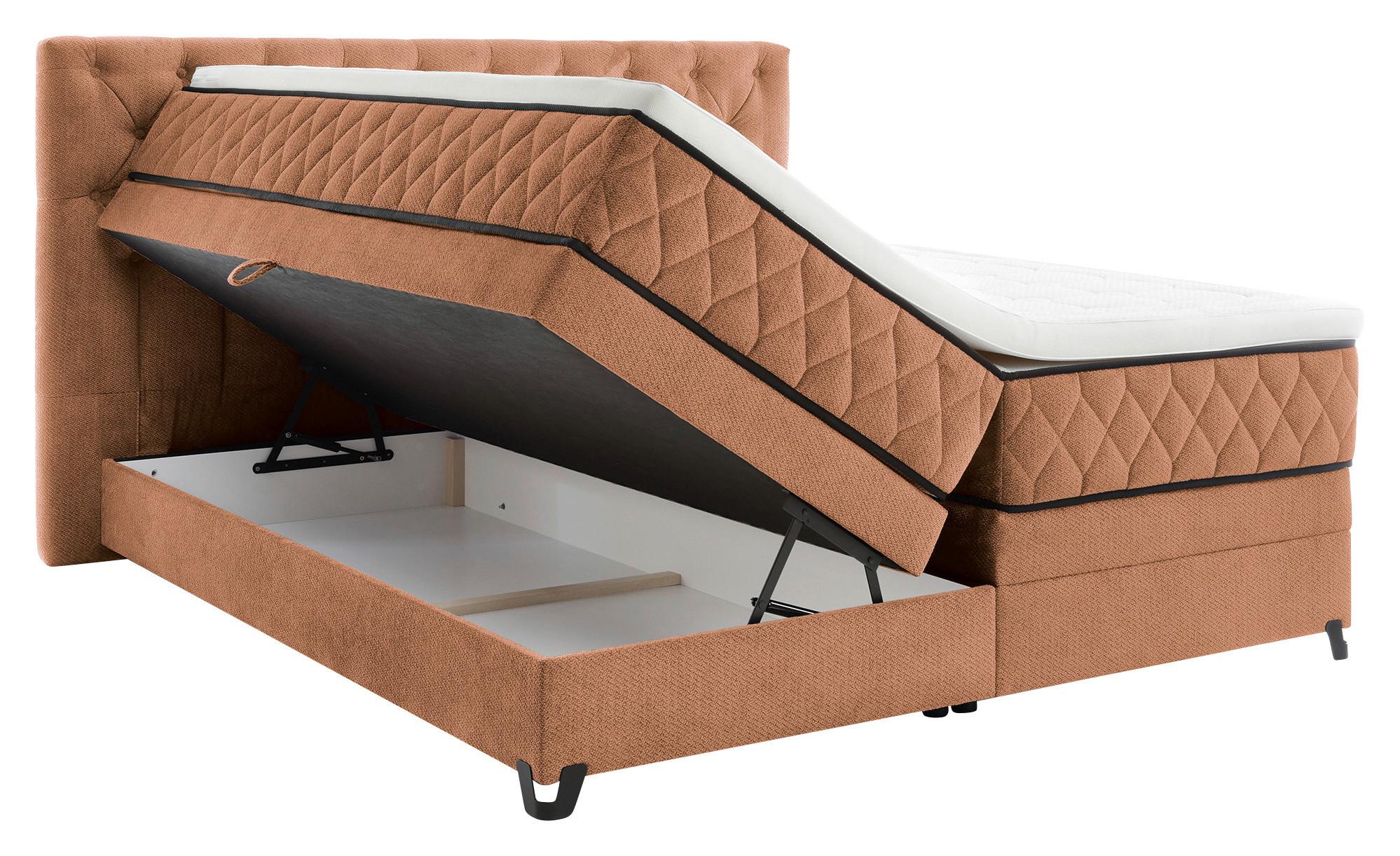 Boxspringbett Carmen A Braun 180x200 Cm - Türkis/Braun, KONVENTIONELL, Holz/Holzwerkstoff (180/200cm) - James Wood