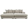 Ecksofa Funny Links Mit Hocker Hellgrau, Schenkel: 195x285 Cm - Hellgrau/Schwarz, Basics, Textil (195/285cm) - Livetastic