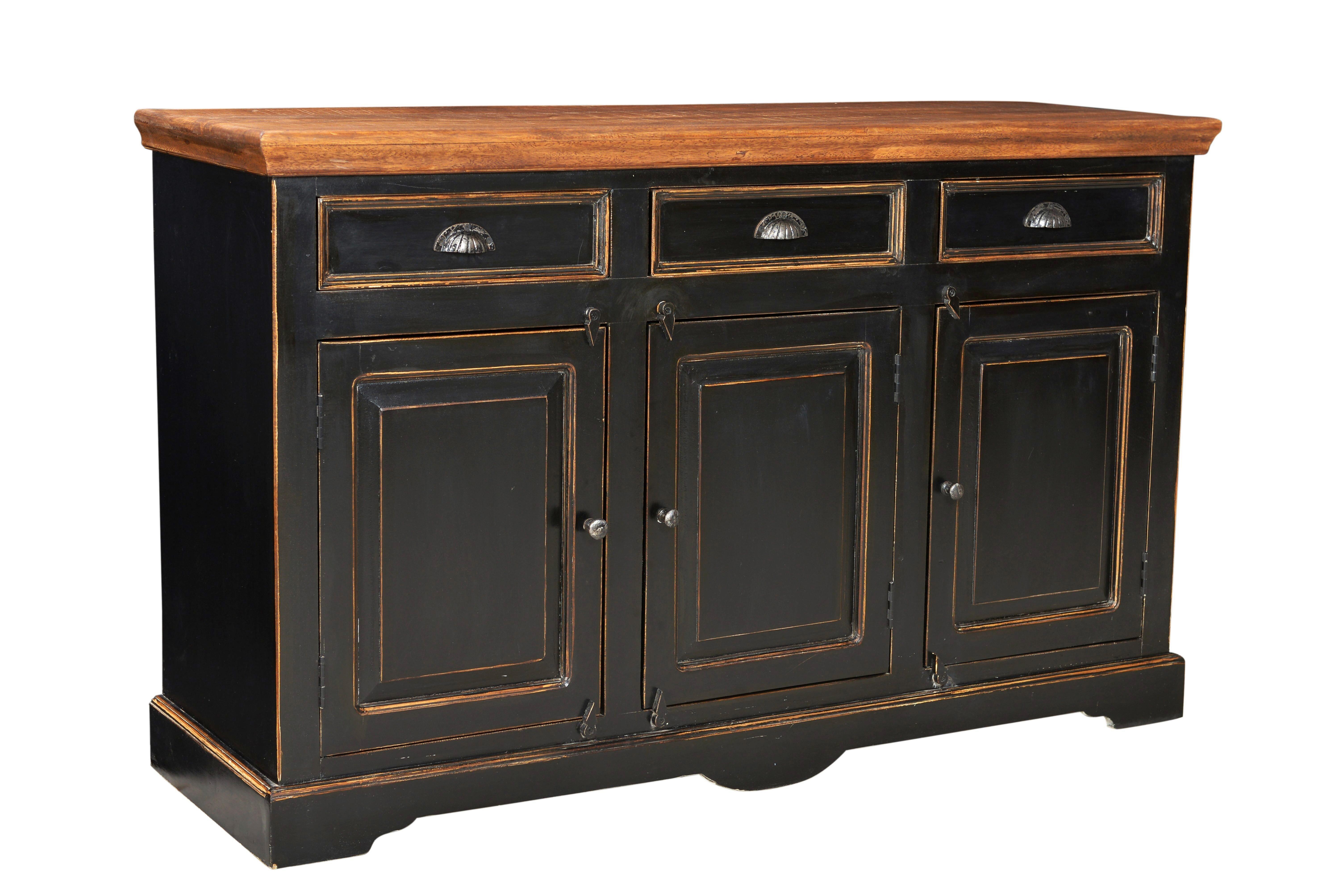 SIDEBOARD Honig/Schwarz B: 150cm - Schwarz/Braun, Design, Holz/Holzwerkstoff (150/90/40cm) - MID.YOU