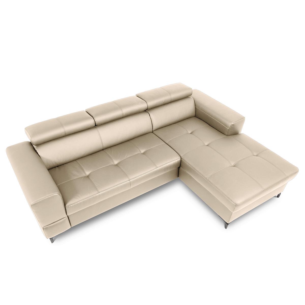 Ecksofa Torino Teilleder Grau 247x173 - Schwarz/Grau, Design, Leder/Textil (247/173cm) - Livetastic