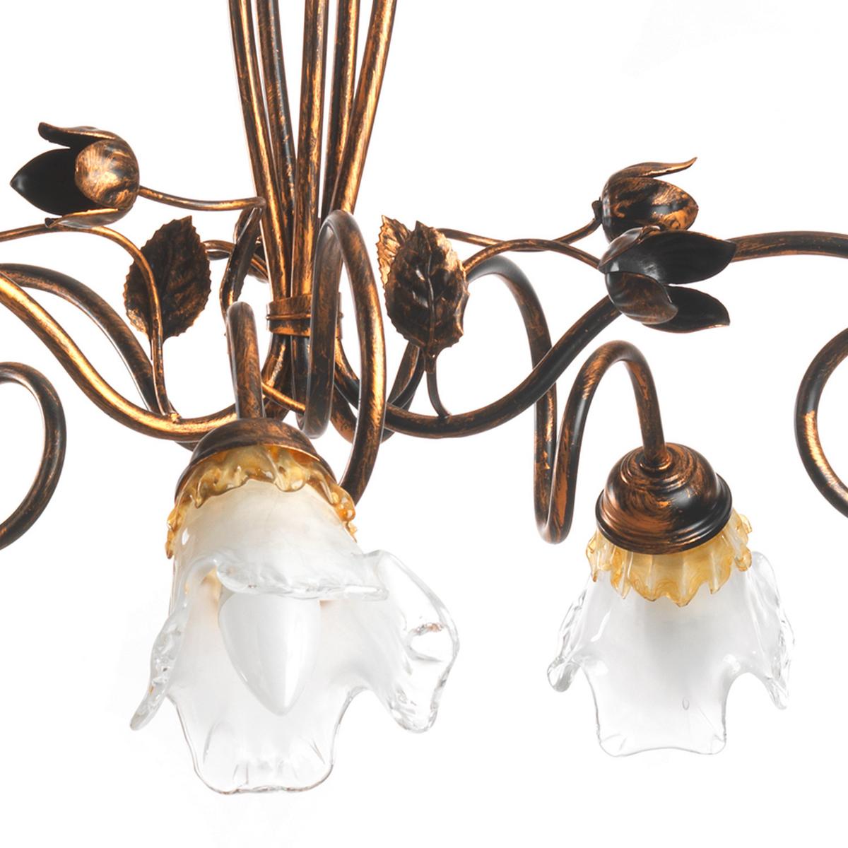 Kronleuchter 4984/5 - Bronzefarben, KONVENTIONELL, Glas/Metall (80/90cm)