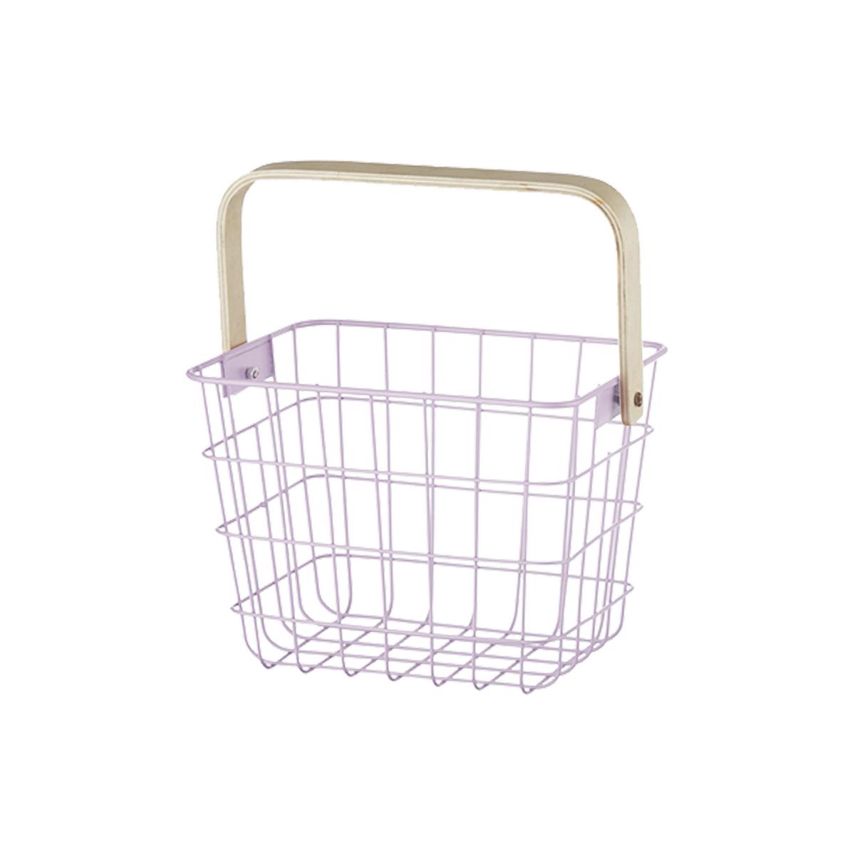 Košík LINUS - orgovánová/prírodná farba, kov/drevo (20/15/15cm) - Mömax