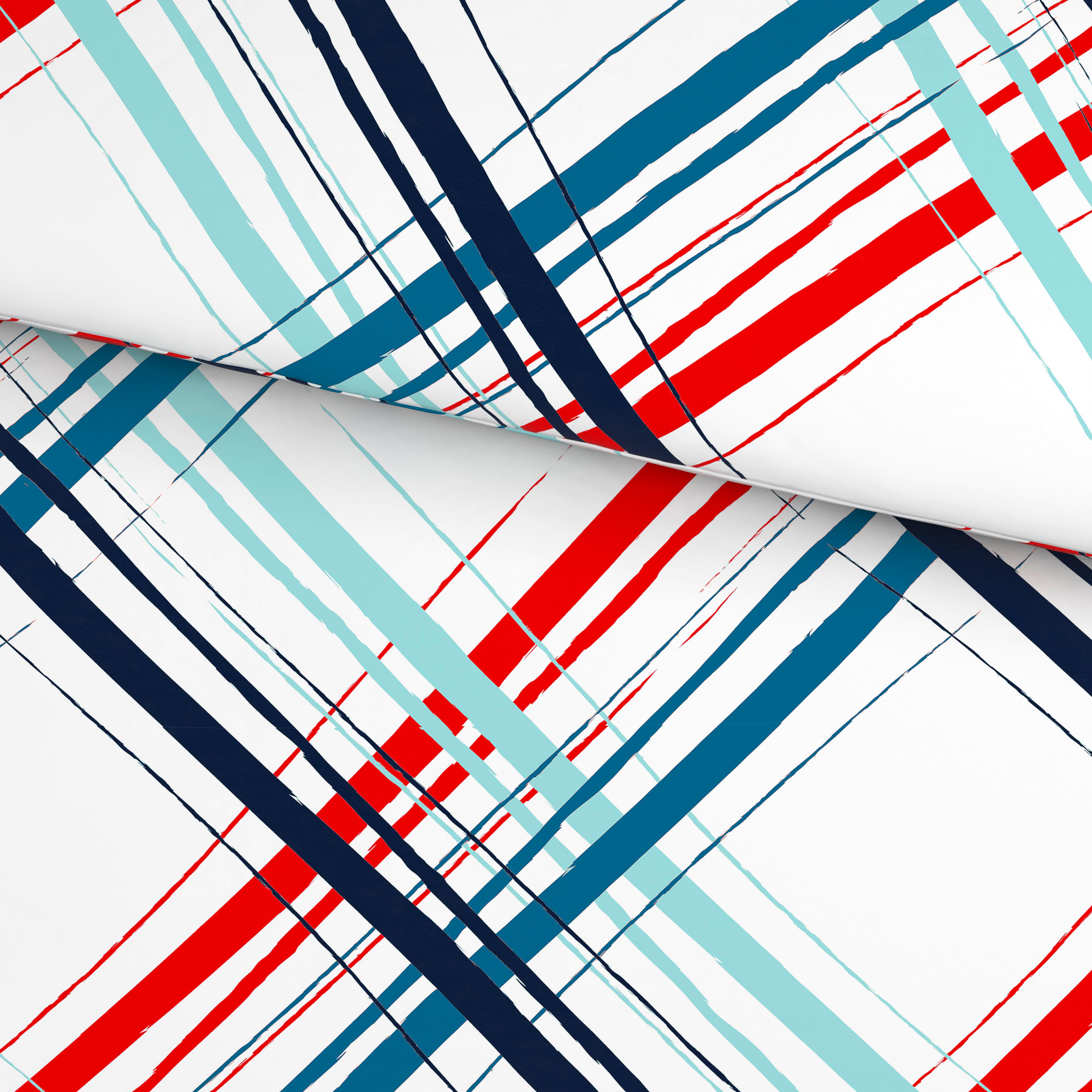 Bettwäsche Jule - Blau/Rot, MODERN, Textil - Luca Bessoni