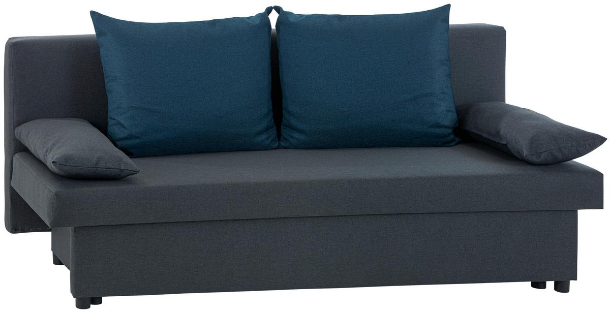 ROZKLÁDACÍ POHOVKA NEO *CENOVÝ TRHÁK* - šedá/modrá, Basics, kov/karton (192/82cm)