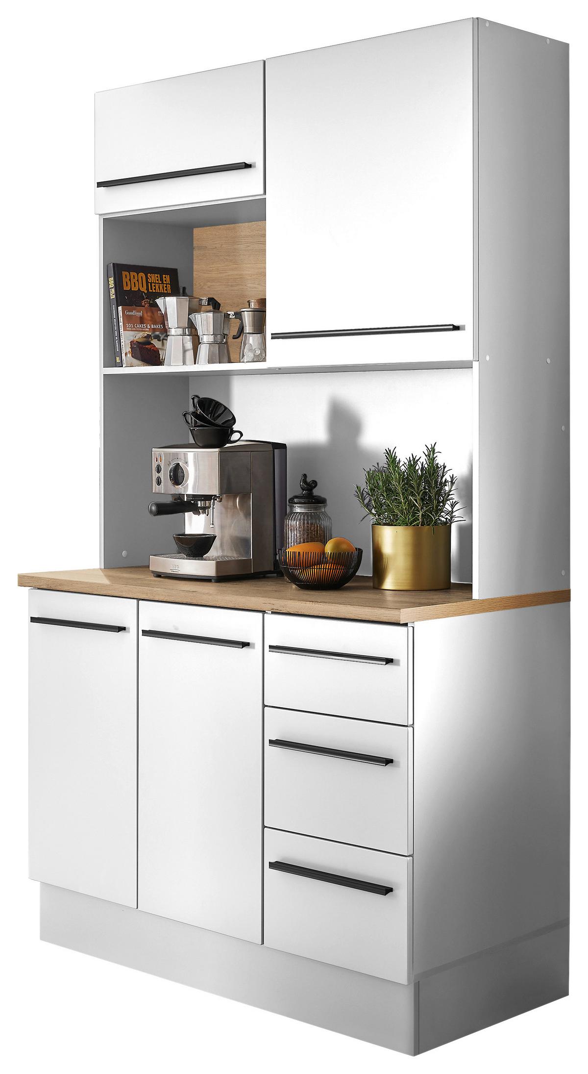KREDENC DENVER 120 WHITE - bílá/černá, Design, kompozitní dřevo/plast (120/211/60cm) - MID.YOU