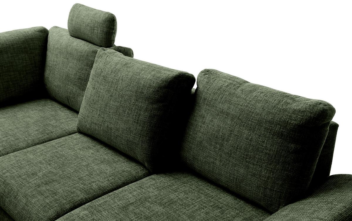 Eckschlafsofa Positano Dunkelgrün S: 206x265 Cm - Wildeiche/Dunkelgrün, MODERN, Textil (206/265cm) - Livetastic