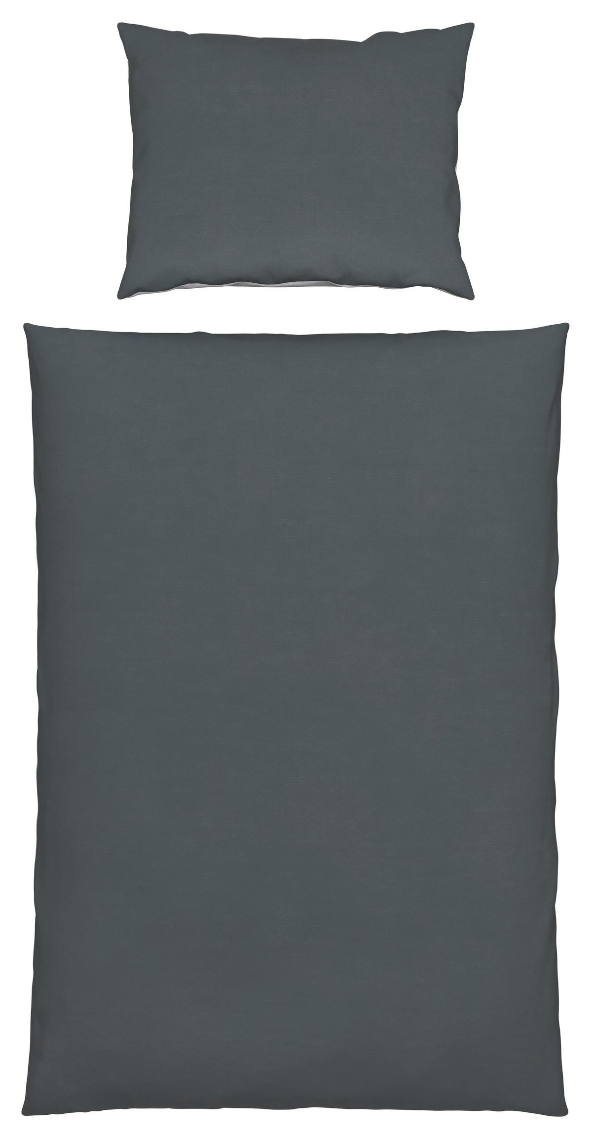 Povlečení Annika, 140/200cm, stříbrná - barvy stříbra/antracitová, textil (140/200cm) - Modern Living