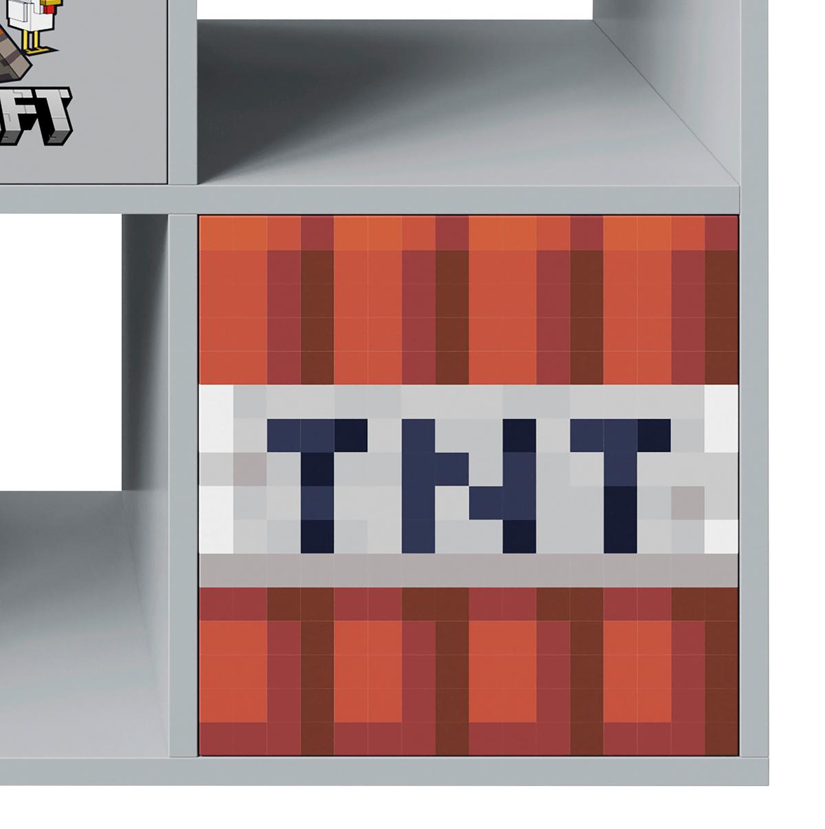 Regal Minecraft - Multicolor/Grau, MODERN, Holzwerkstoff (90/90/30cm) - Minecraft