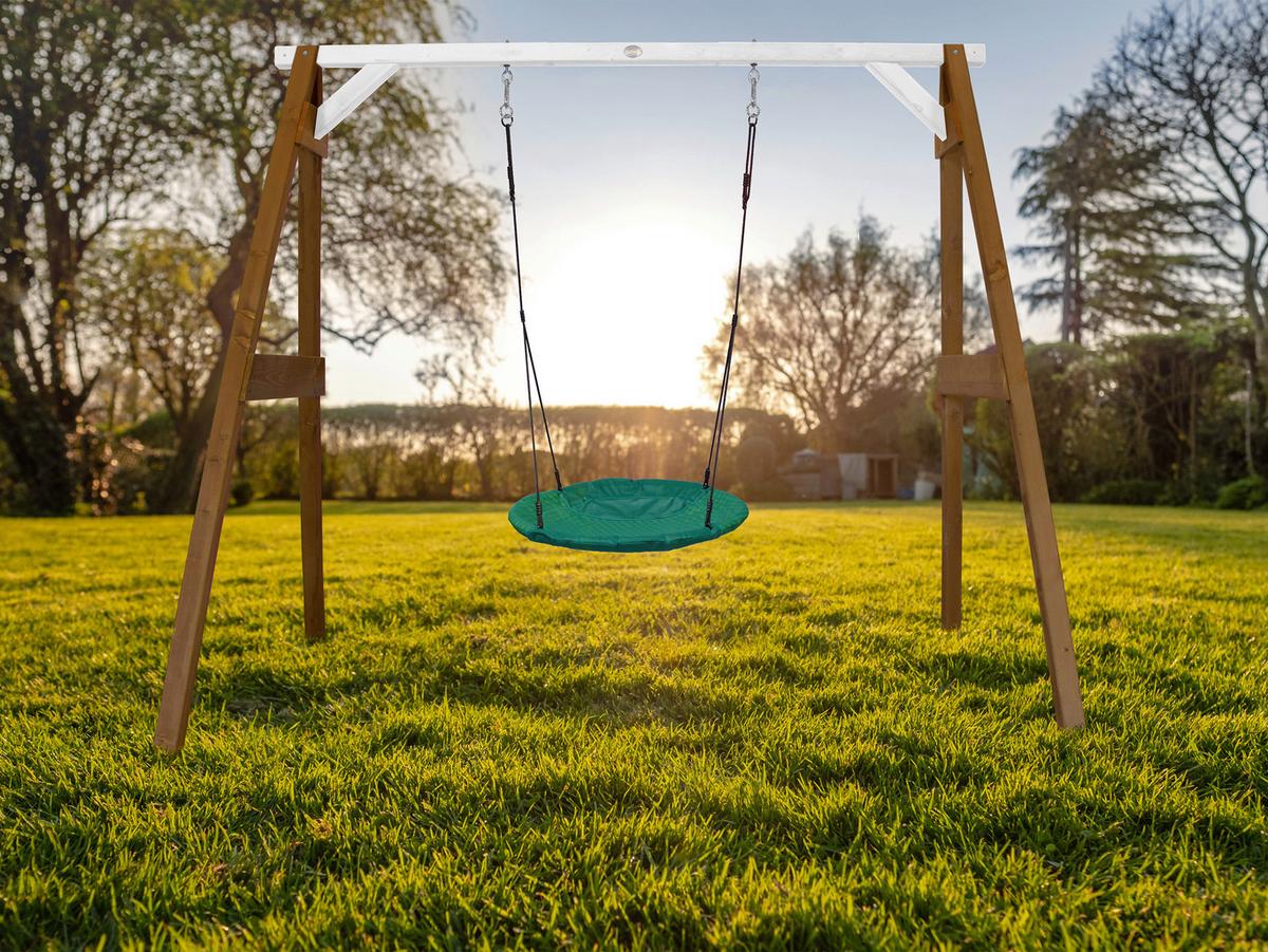Nestschaukel A030.134.03 - Braun/Weiß, KONVENTIONELL, Holz/Kunststoff (254/207/160cm) - Ambia Garden
