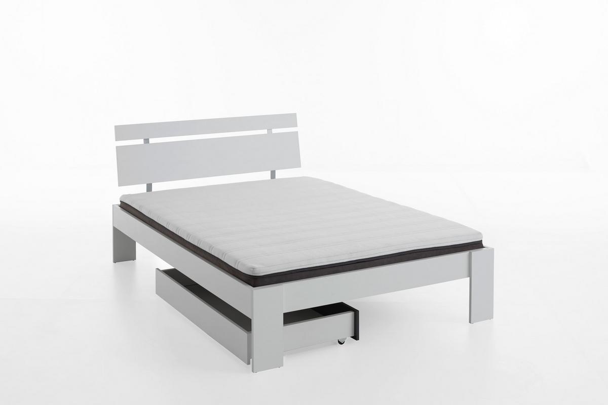 Futonbett 140x200 cm Lian, Weiß - Weiß, Basics, Holzwerkstoff (144,6/77,1/208,1cm) - MID.YOU