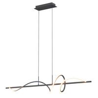 Led-pendelleuchte Twist Schwarz L: 110 Cm - Schwarz, Design, Metall (110/18/150cm)
