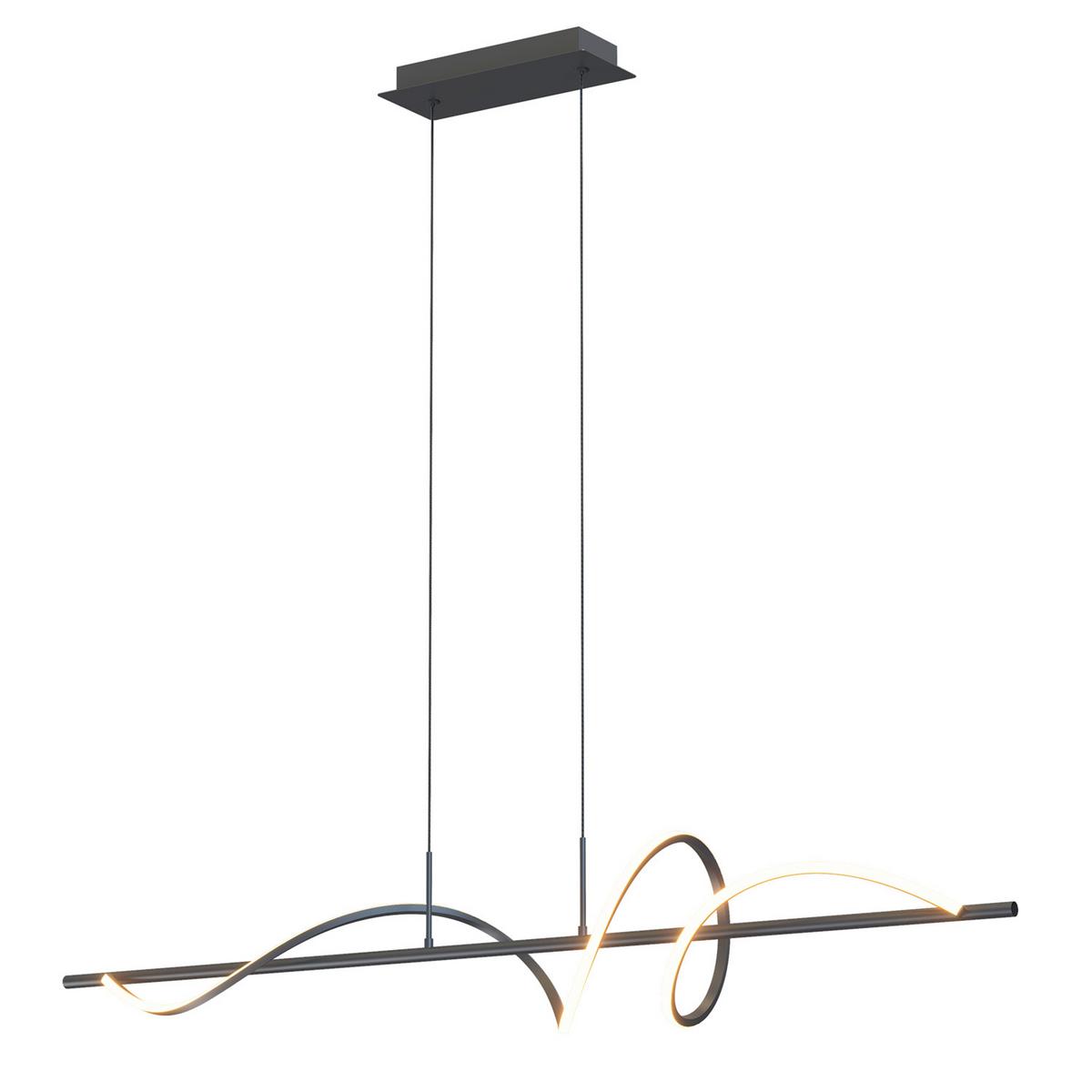 Led-pendelleuchte Twist Schwarz L: 110 Cm - Schwarz, Design, Metall (110/18/150cm)