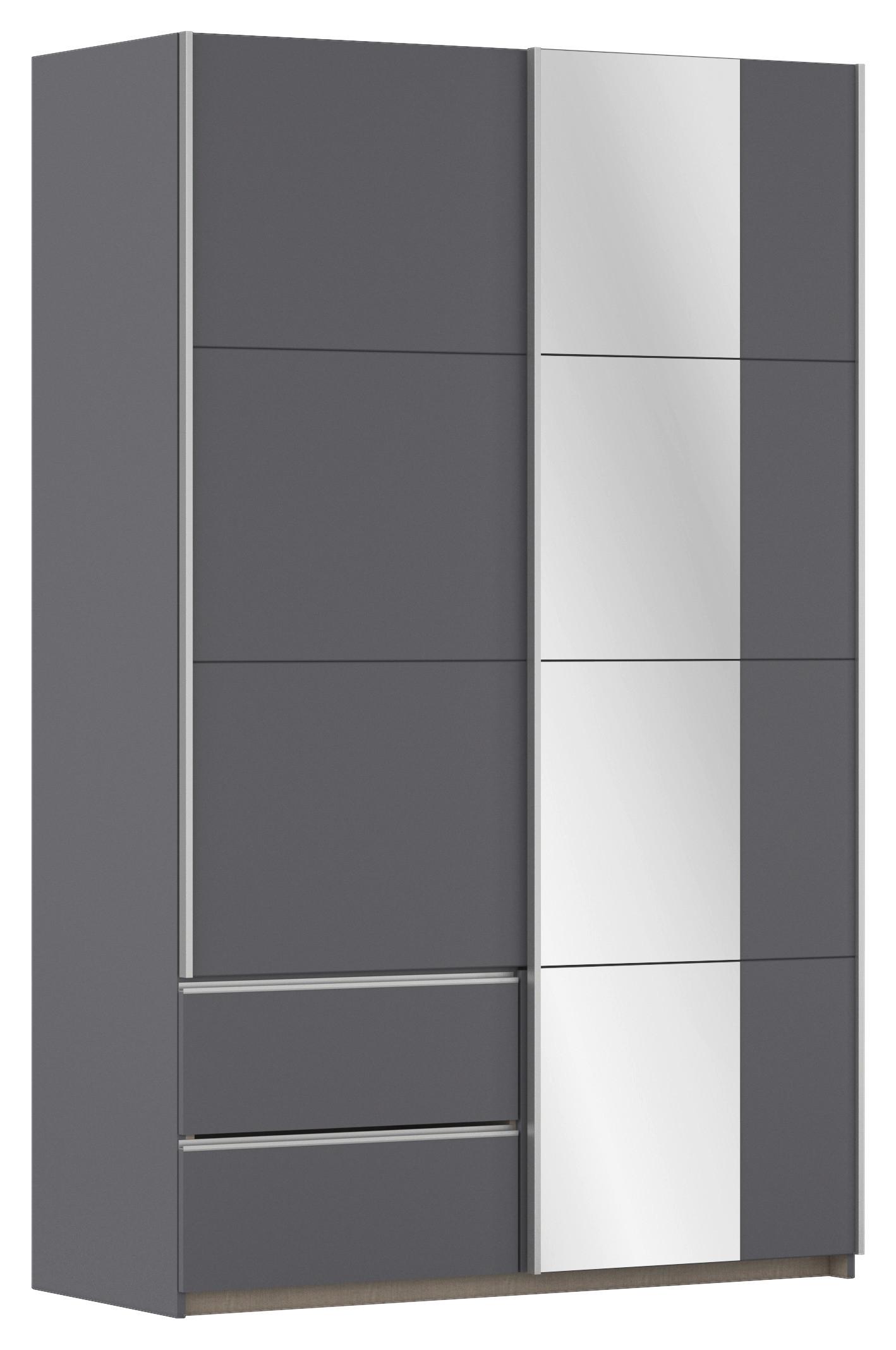Schwebetürenschrank Stoke Grau B: 131 cm - Grau, MODERN, Holzwerkstoff (131/210/59cm) - Rauch Möbel