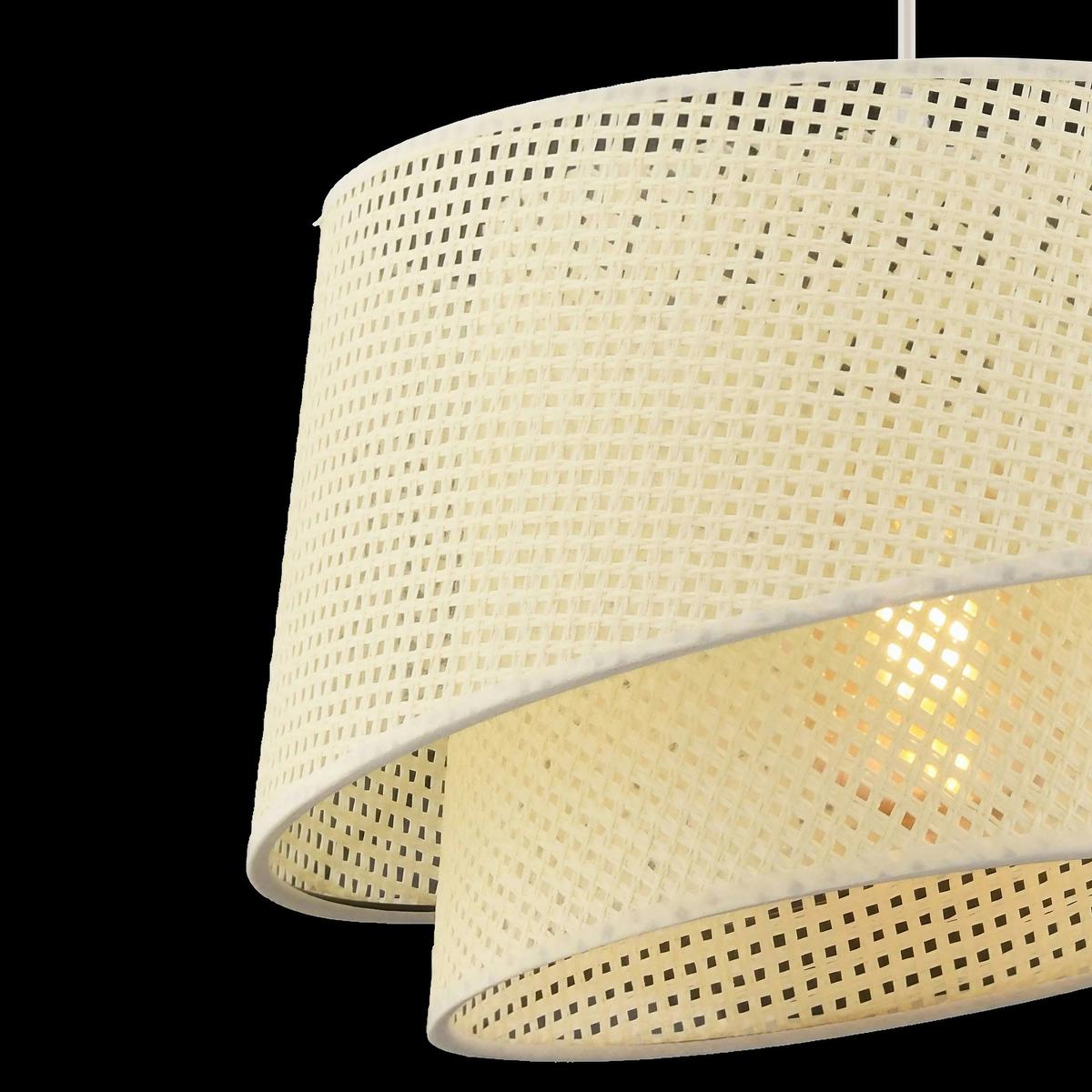 Hängeleuchte, E27 Barette Hazeran - White - Weiß, Design, Textil/Metall (32/65cm) - P & B
