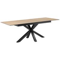Esstisch Lotus Schwarz/Beige L: 168-210 cm - Beige/Schwarz, MODERN, Glas/Keramik (168-210/90/76cm) - MID.YOU