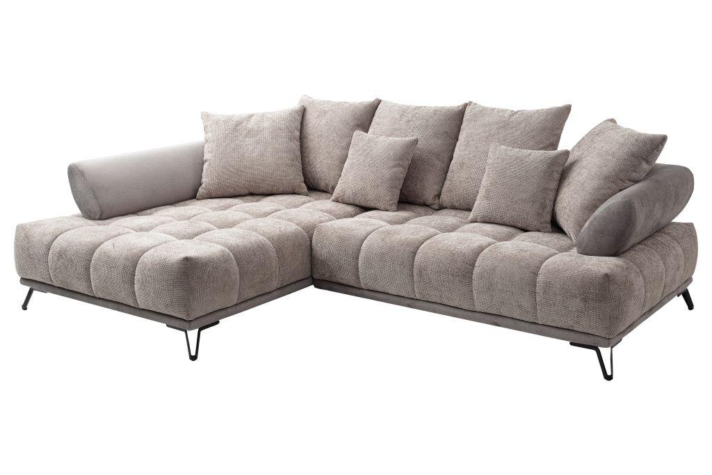 LARGO, levá, šedohnědá, potřeba šířky dveří 90 cm - černá/šedohnědá, Moderní, kov/textil (184/262cm)