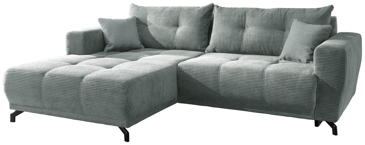 Ecksofa Restato Hellblau S: 177/246 Cm - Schwarz/Hellblau, MODERN, Holz/Textil (177/246cm) - MID.YOU