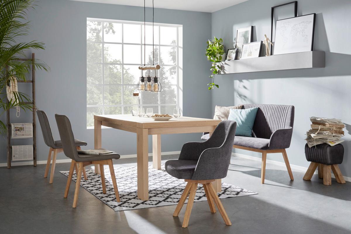 ŽIDLE ELLIE -TOP- - barvy dubu/hnědá, Moderní, dřevo/textil (44/87/55,5cm) - Zandiara