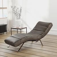 Relaxliege Swing Silver Fango B: 65 cm - Fango/Silberfarben, Design, Leder (65/65-95/171cm) - Livetastic