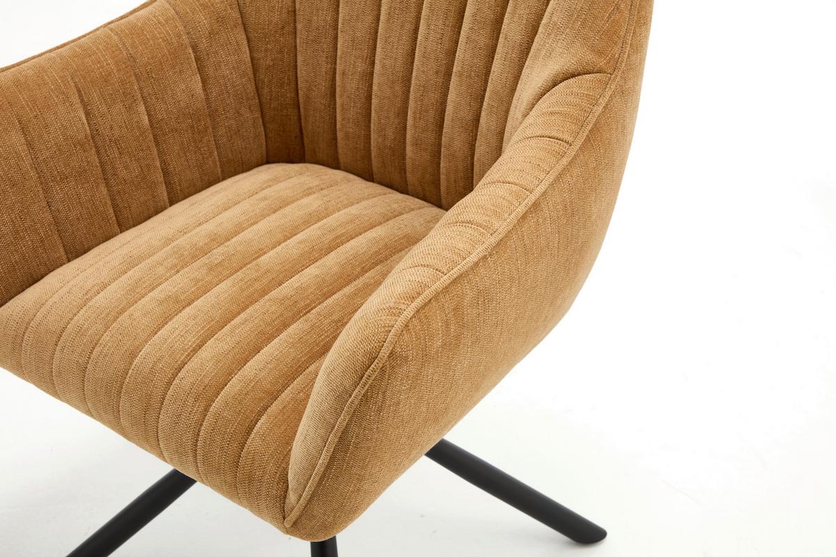 STOLIČKA S PODRÚČKAMI TRIENT - čierna/horčicovožltá, Modern, kov/textil (63/88/62cm) - Premium Living