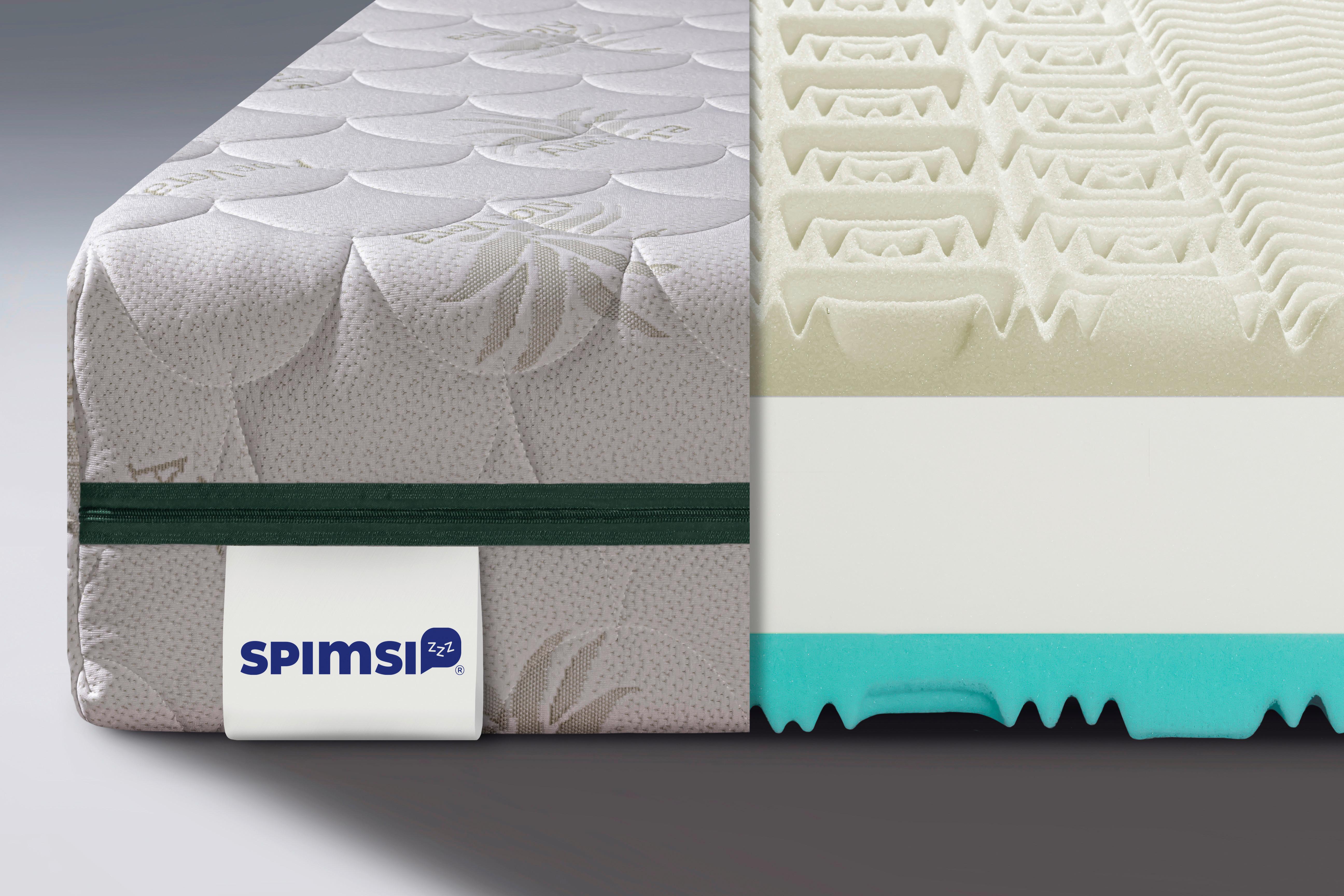 Matrac z pamäťovej peny Aloe H3/ H4, V: 18cm - biela/zelená, Lifestyle, textil (80/200cm) - Spimsi