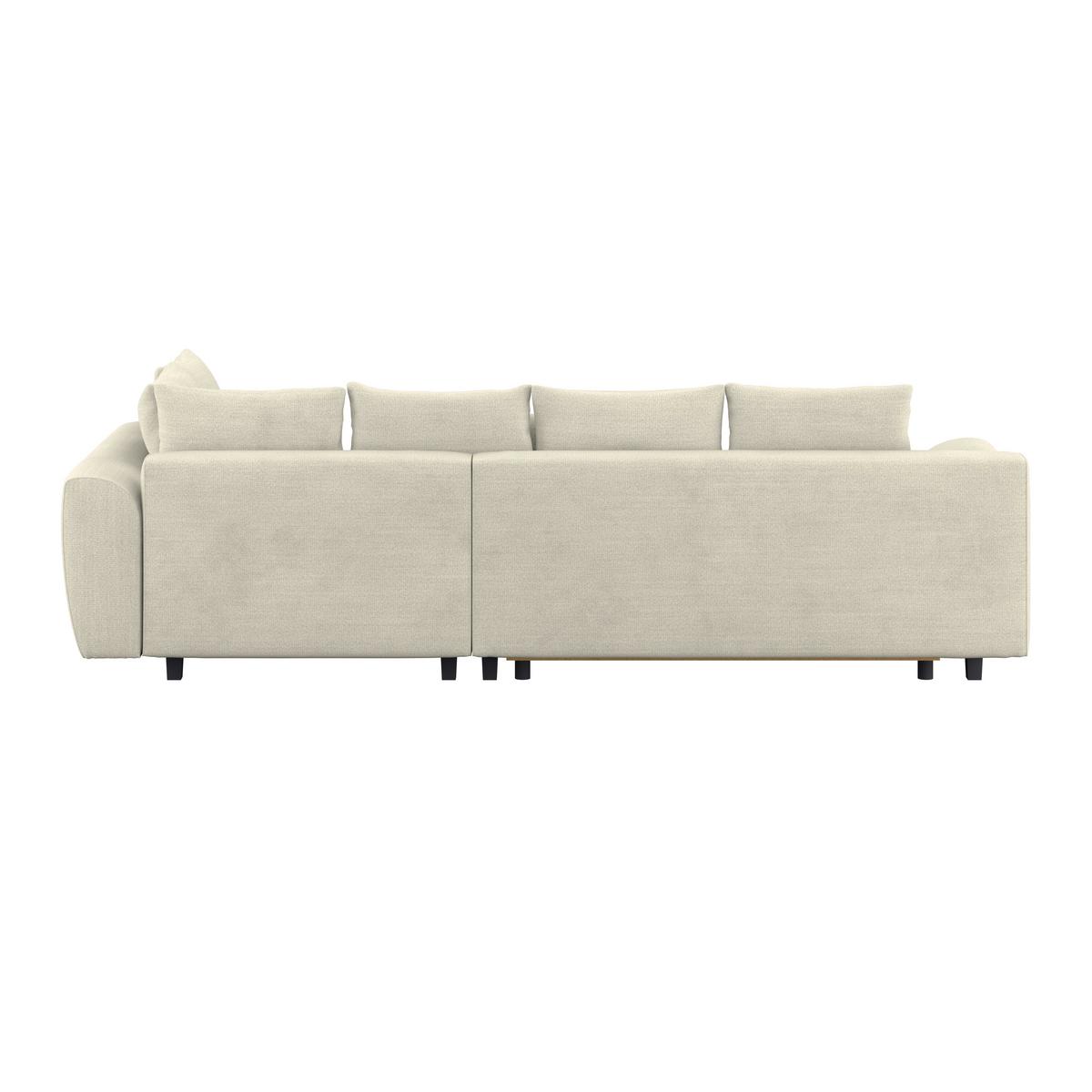 Ecksofa mit Schlaffunktion Mendoza New Chenille 309x197cm - Hellgrau/Schwarz, KONVENTIONELL, Textil (309/197cm) - Ondega