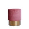 Hocker Nano Samt Altrosa/Goldfarben H: 42 cm - Goldfarben/Altrosa, Basics, Holz/Holzwerkstoff (35/42cm) - Kayoom