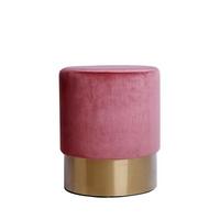 Hocker Nano Samt Altrosa/Goldfarben H: 42 cm - Goldfarben/Altrosa, Basics, Holz/Holzwerkstoff (35/42cm) - Kayoom