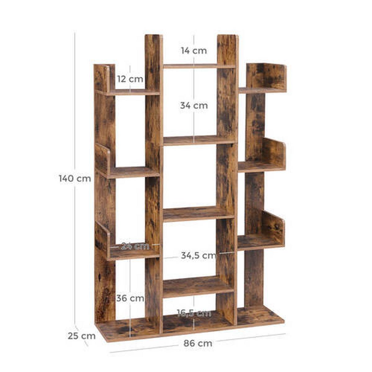 Bücherwand Iron B: 86 cm Braun - Braun, Basics, Holzwerkstoff (86/140/25cm) - Boxxx