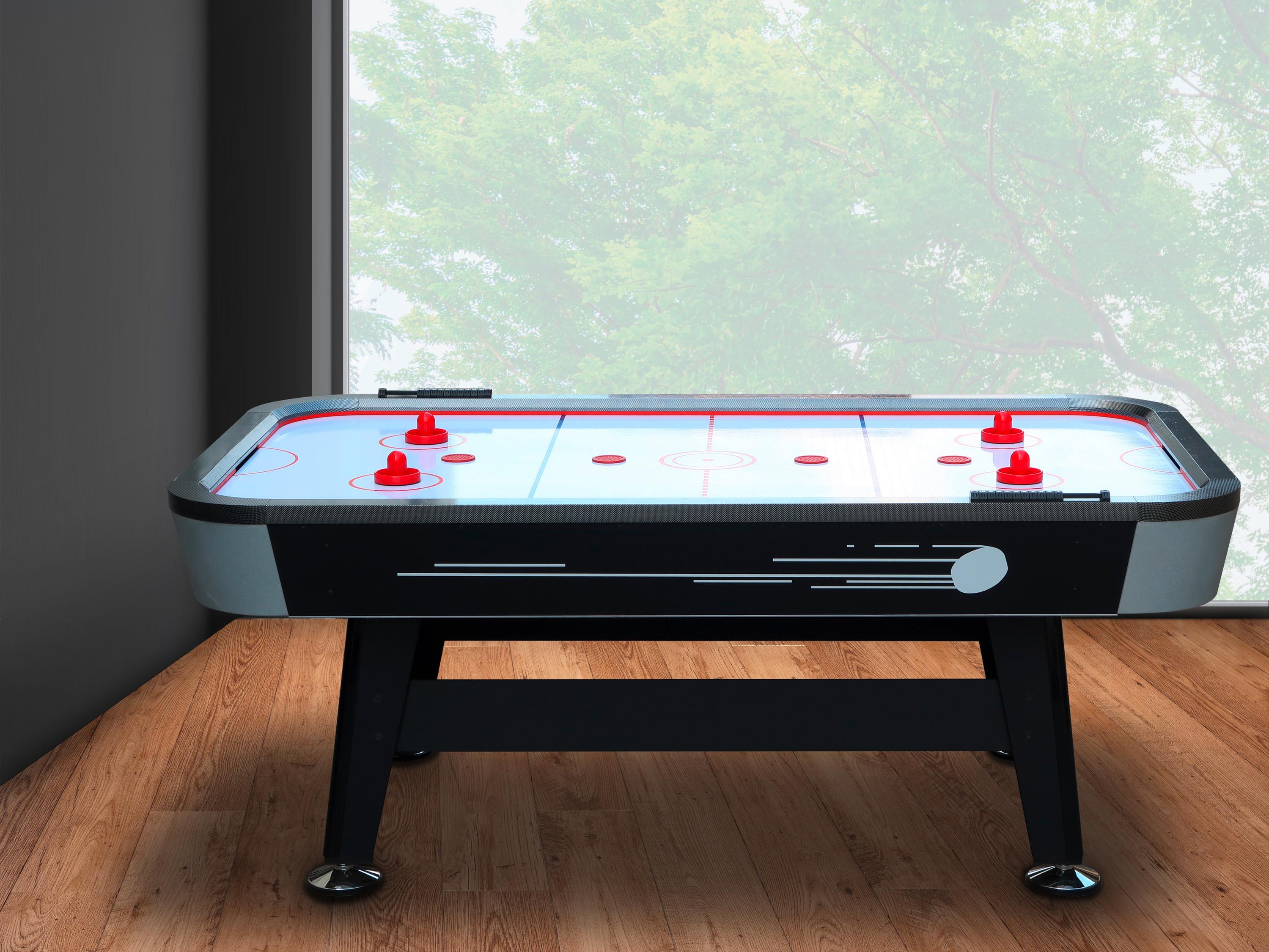 Tisch-Eishockey Super Scoop L: 213 cm Schwarz mit Puck - Schwarz, Basics, Holz (122/81/213cm) - Ambia Garden