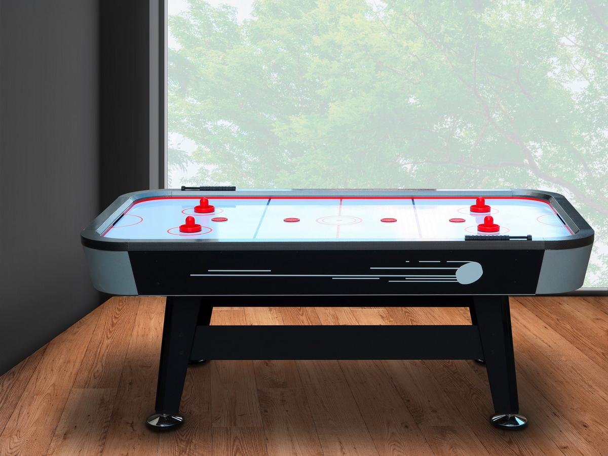 Tisch-Eishockey Super Scoop L: 213 cm Schwarz mit Puck - Schwarz, Basics, Holz (122/81/213cm) - Ambia Garden