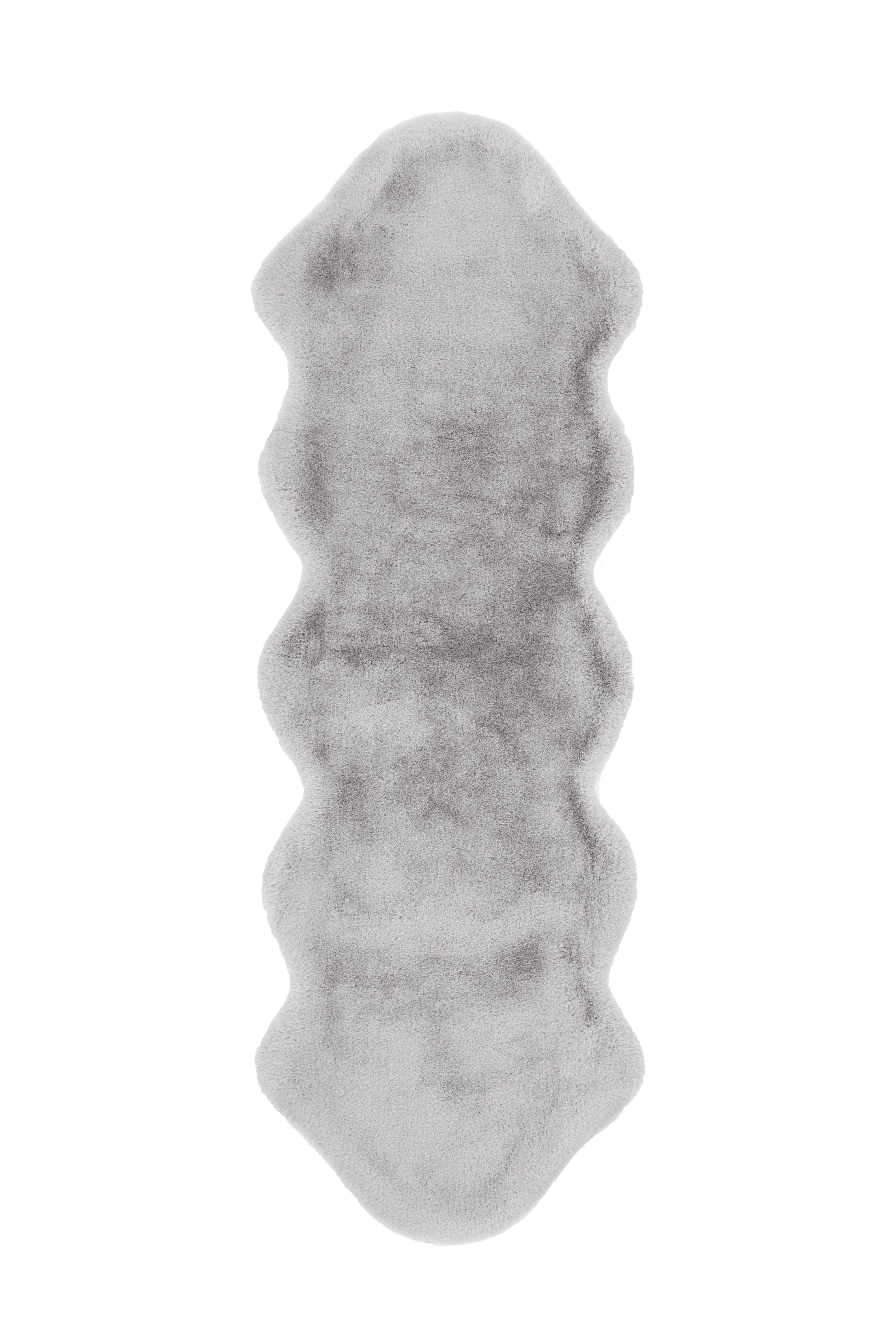 Kunstfell Rabbit Blau/Grau 60x180 cm - Blau/Grau, Trend, Textil (60/180cm) - Kayoom