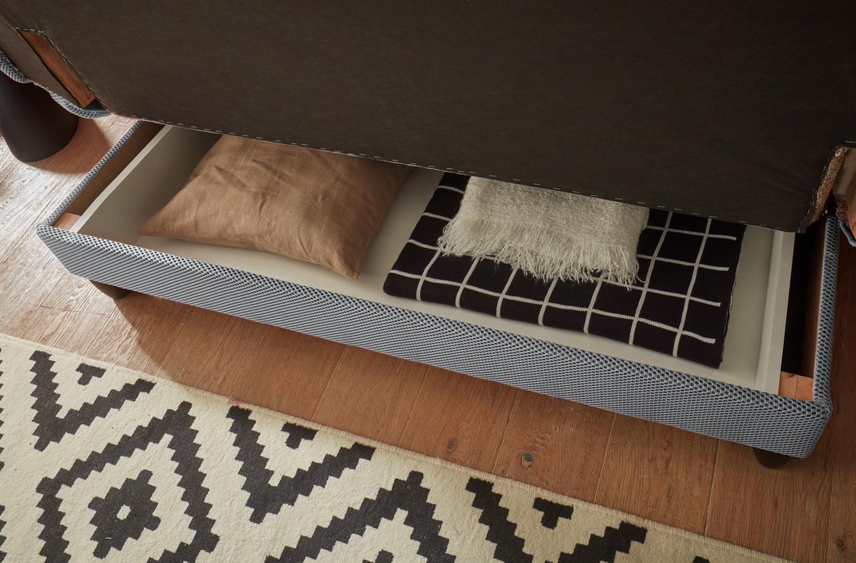 Schlafsofa Amalia Silberfarben B: 200 cm - Silberfarben/Schwarz, KONVENTIONELL, Textil (200/88/90cm) - MID.YOU