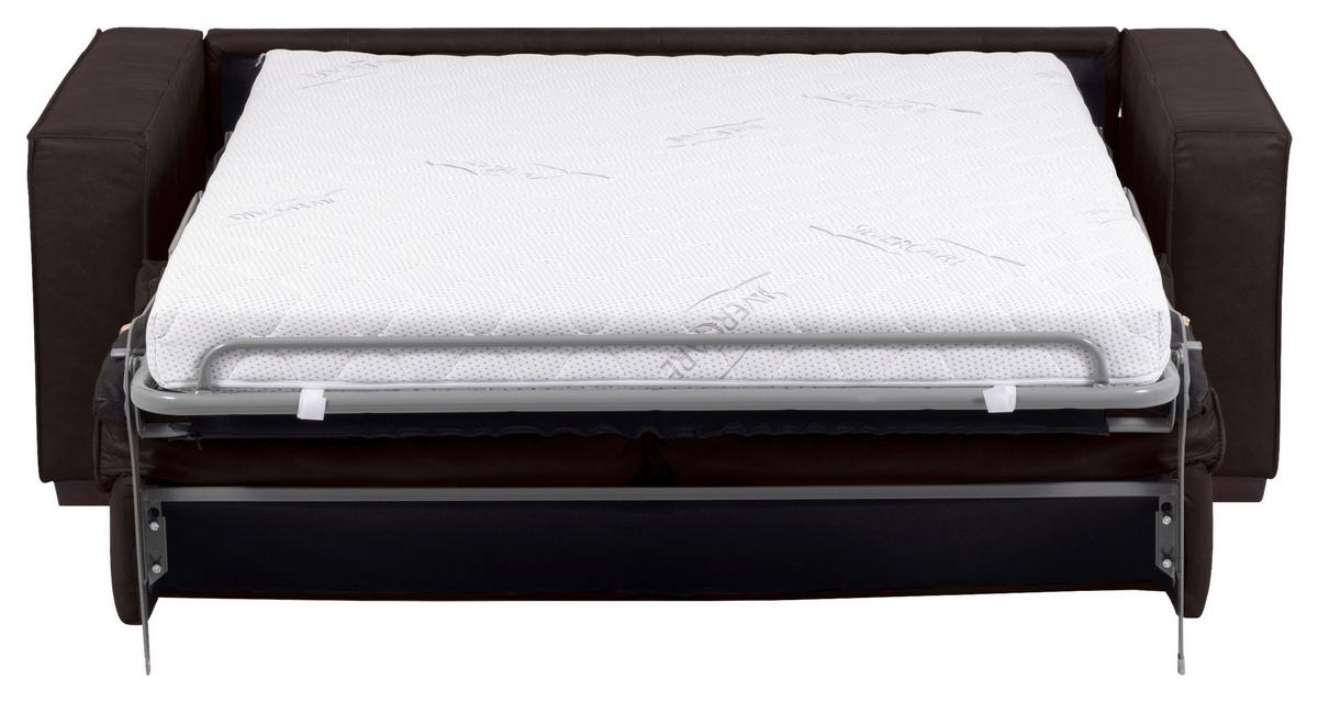 Schlafsofa Texas Dunkelbraun Anilinleder, B: 203 Cm - Dunkelbraun, Design, Leder (203/85/99cm) - MID.YOU