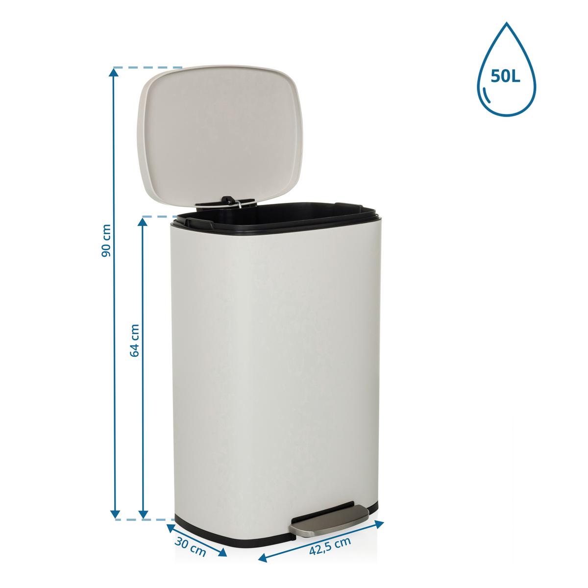 Abfallsammler Clean Xv Schwarz B: 30 cm - Beige/Schwarz, MODERN, Kunststoff/Metall (30/64/42,5cm) - MID.YOU