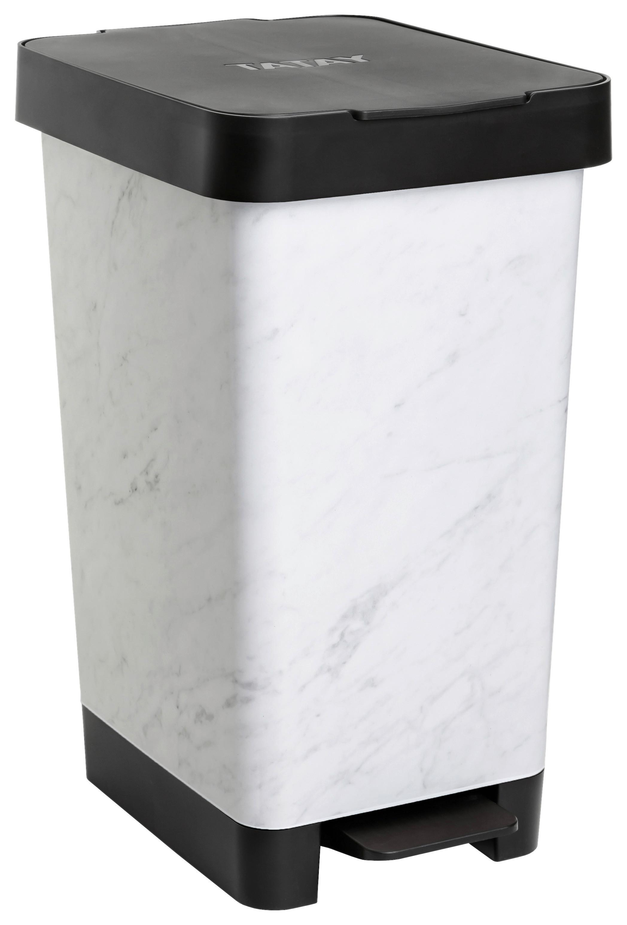 Koš s nášlapným pedálem STYLE- CA. 25L - černá/světle šedá, Moderní, kov/plast (26/36/47cm) - Mömax