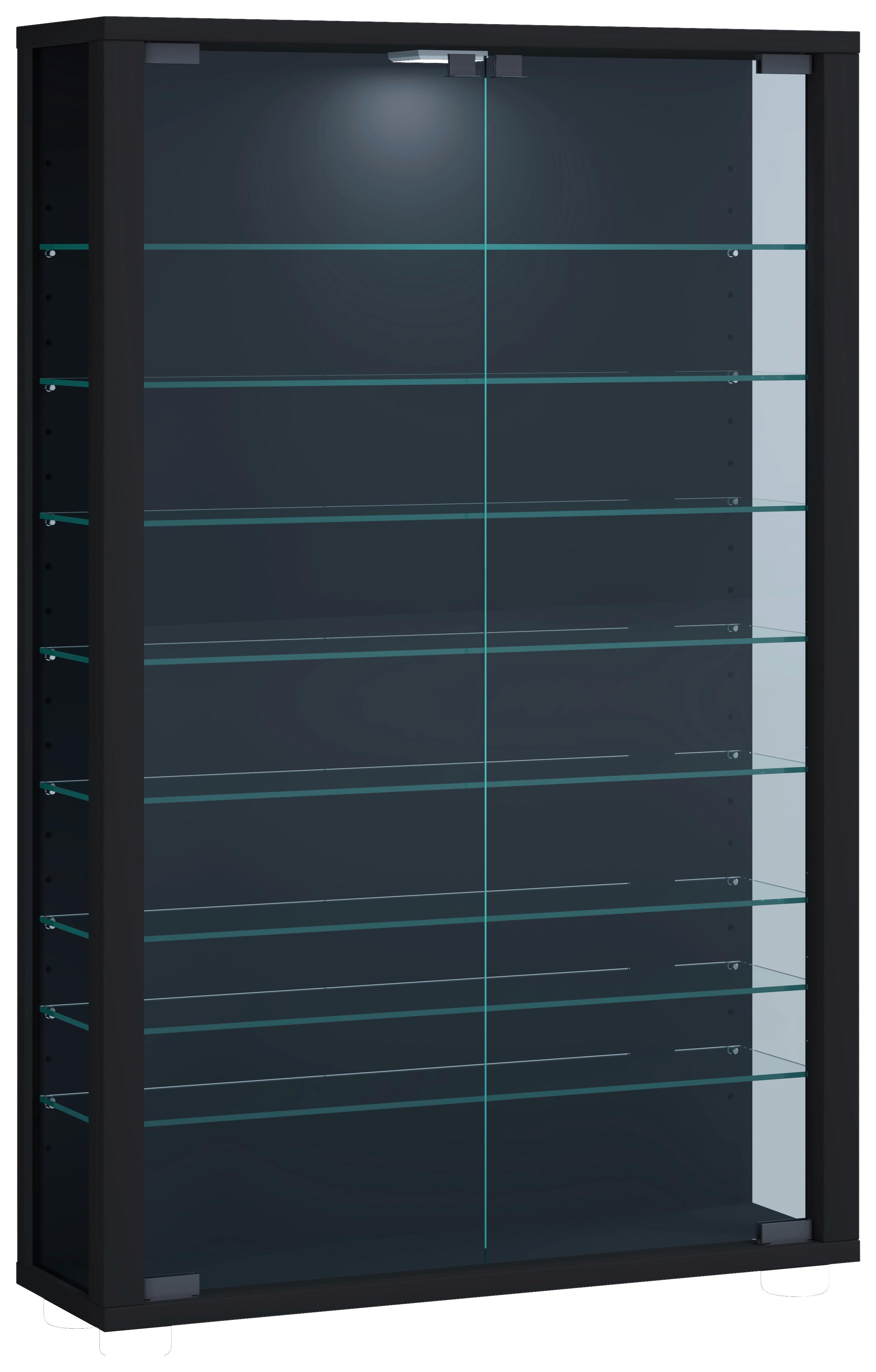 VITRÍNA VITROSA MINI - černá, Basics, kompozitní dřevo/plast (59/90/18cm) - MID.YOU