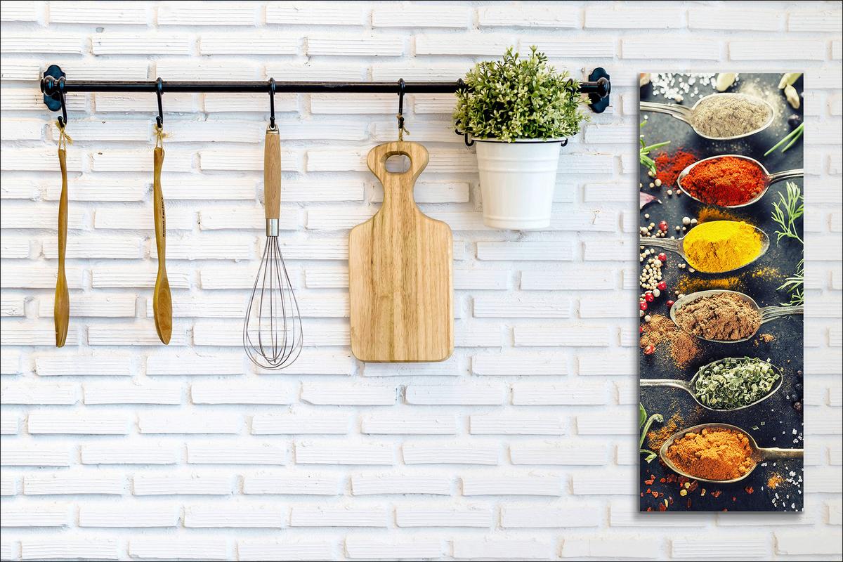 Leinwandbild A Spicy One Küchengewürze 27x77 Cm - Multicolor, MODERN, Holzwerkstoff (27/77cm)