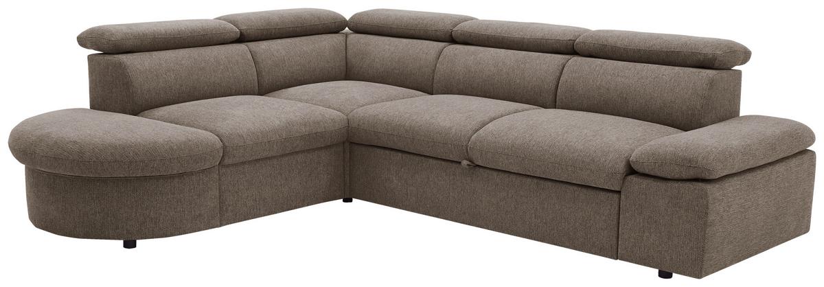 Ecksofa Firenze - Schwarz/Braun, Basics, Textil (219/265cm) - MID.YOU