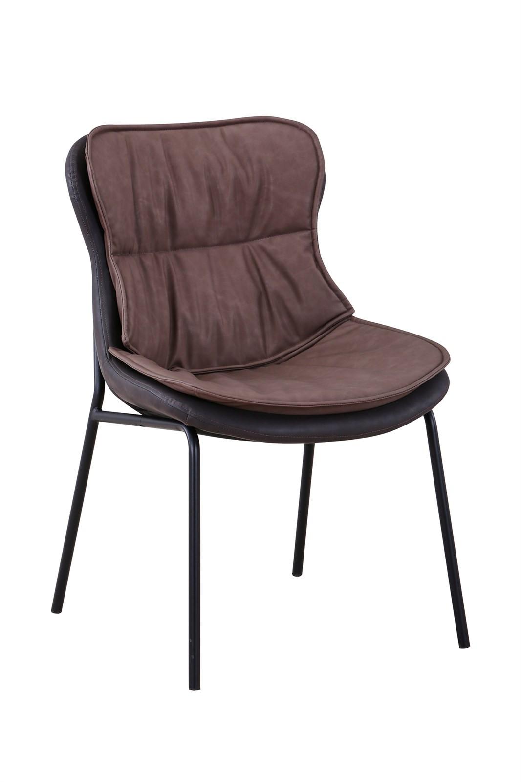 Stuhl Brady 200 Braun - Hellbraun/Dunkelbraun, Design, Textil/Metall (54/84/64cm) - Kayoom