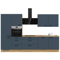 Küchenleerblock Easytouch High-Line, H8 Links - Blau/Eichefarben, MODERN, Holzwerkstoff (330cm) - Nobilia