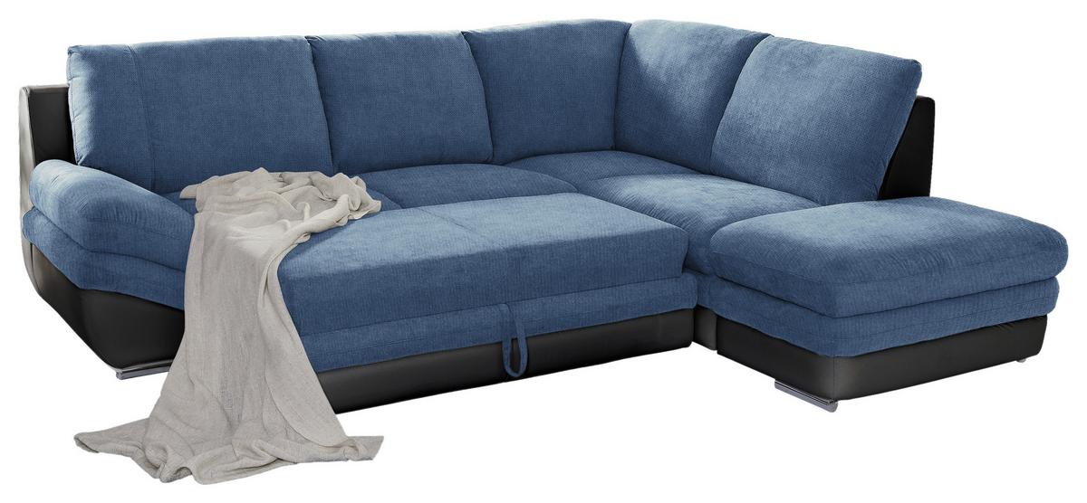 Wohnlandschaft In L-Form Nardo 264x221 cm - Chromfarben/Blau, MODERN, Textil (264/221cm) - MID.YOU