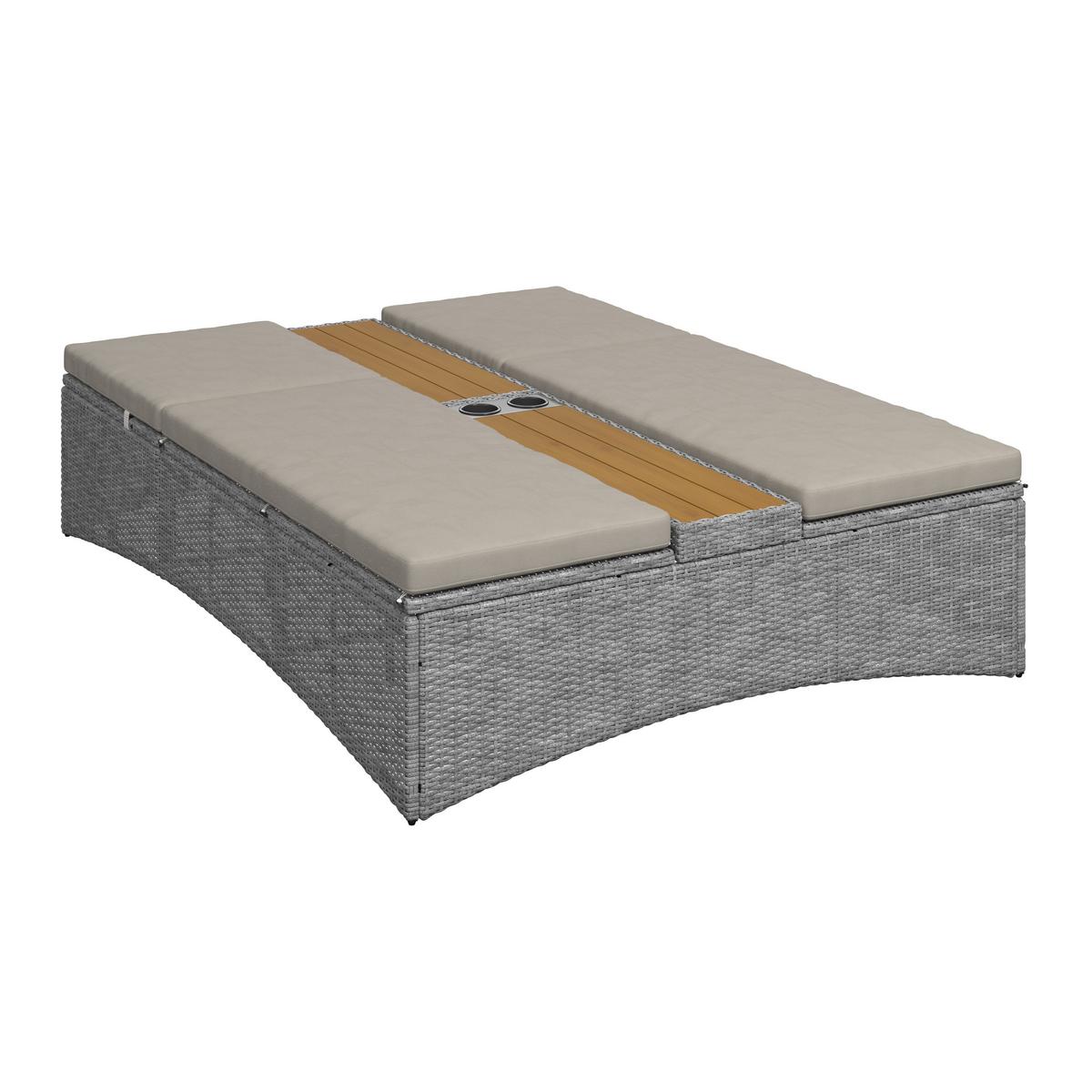 ZÁHRADNÉ LEŽADLO MONERO - sivá, Modern, kov/drevo (201cm) - Bessagi Garden