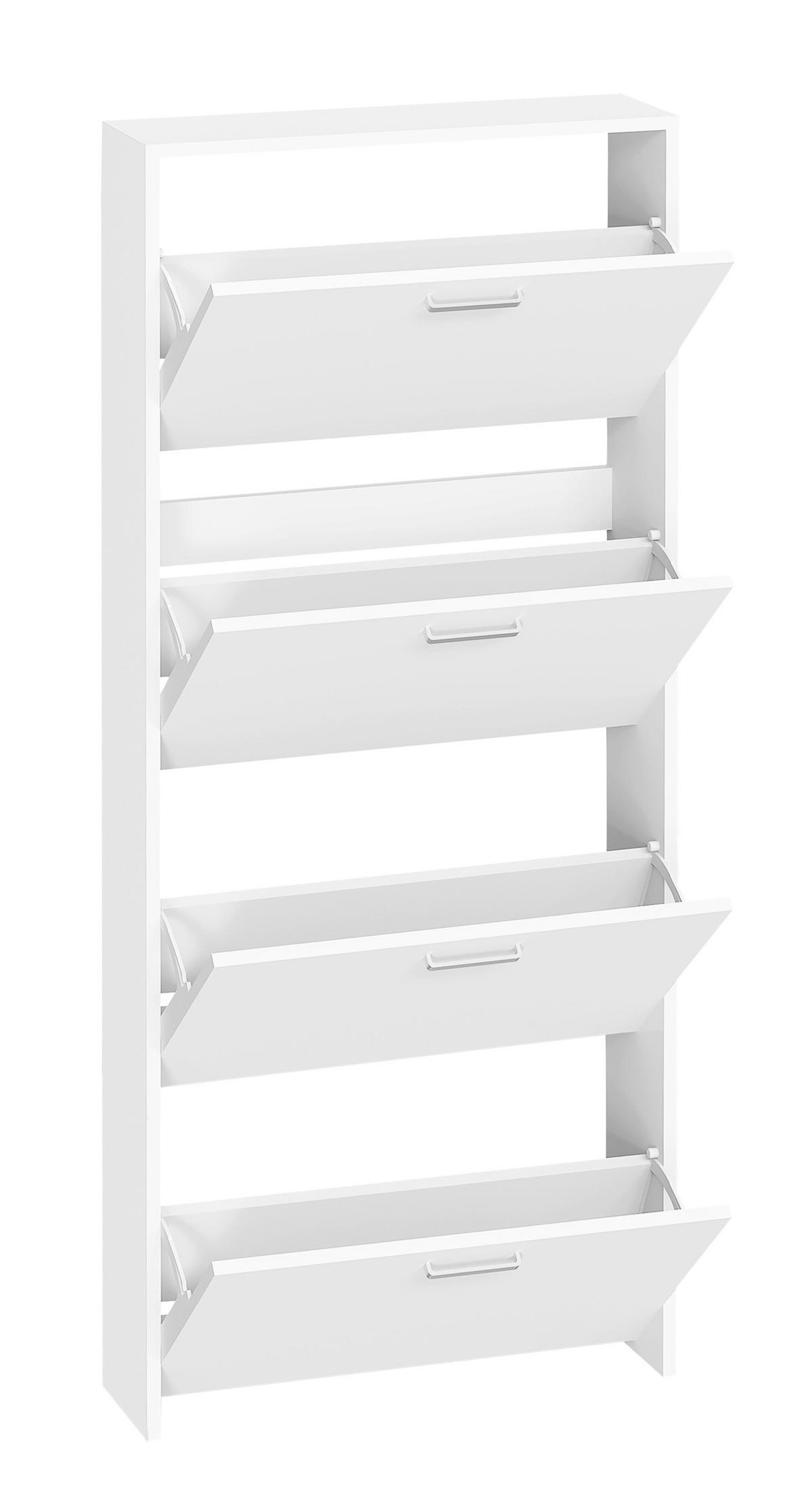 Schuhschrank Sulos Weiß B: 59 cm - Weiß, Design, Holzwerkstoff (59/144/17cm) - MID.YOU