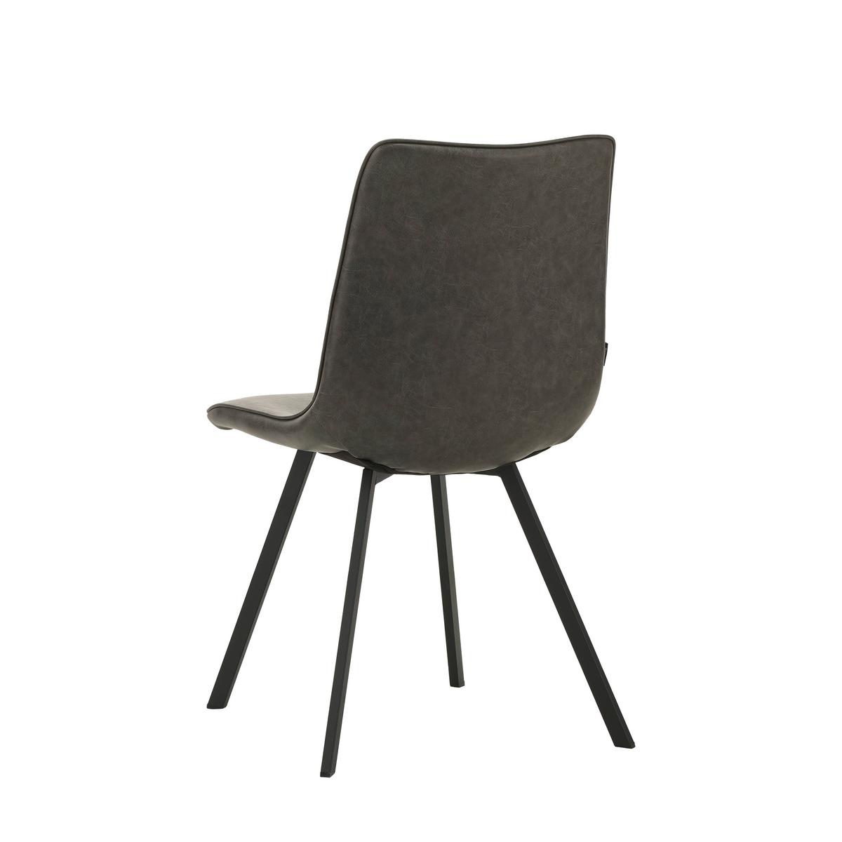 Stuhl-set Liano Anthrazit, B: 45,5 Cm - Anthrazit/Schwarz, MODERN, Textil/Metall (45,5/89,5/60cm) - MID.YOU
