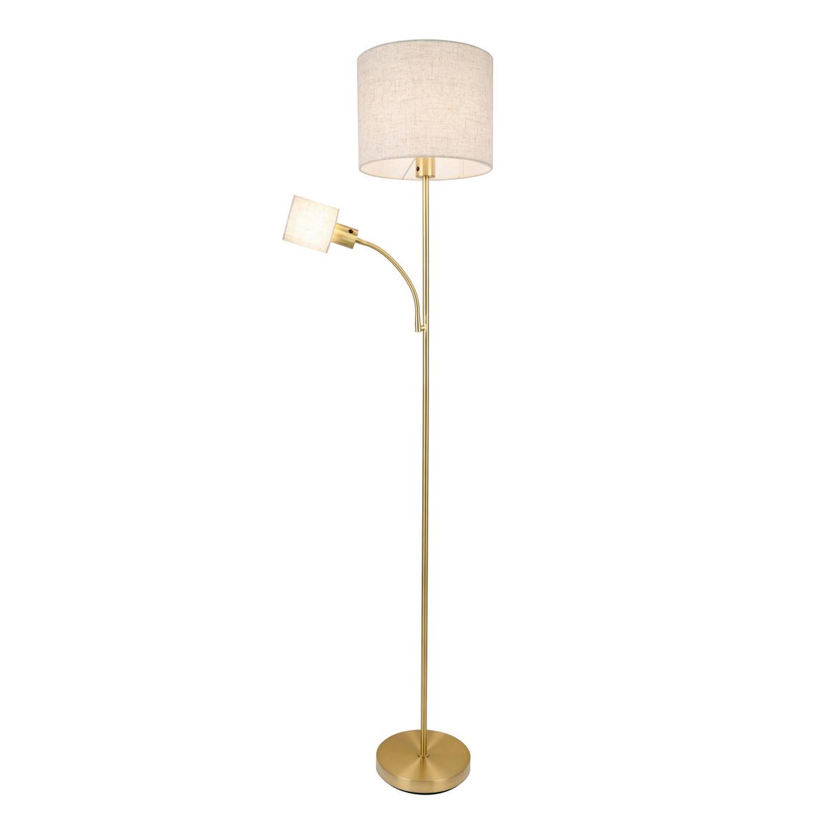 Stehleuchte Metall, Kunststoff, E14 + E27 - Weiß, Design, Kunststoff/Metall (30/30/165cm) - Näve