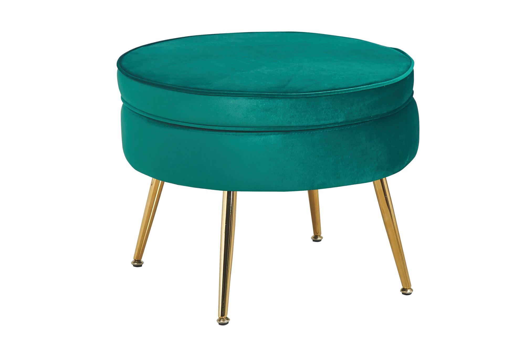 Hocker Grün B: 52 Cm - Goldfarben/Grün, MODERN, Textil (52/41/52cm) - Livetastic