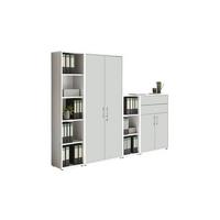 Aktenschrank Office Edition Weiß B: 257cm - Weiß, MODERN, Holzwerkstoff (257/185,6/33cm) - MID.YOU