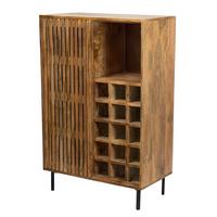 BARSCHRANK Braun B: 80cm - Schwarz/Braun, Design, Holz (80/123/43cm) - Livetastic